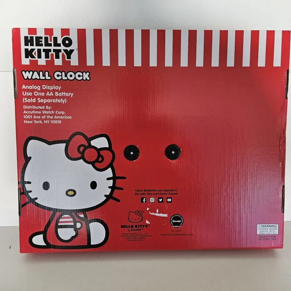 Over-sized Giant 18” Wide‎ Hello Kitty Wall Clock NEW